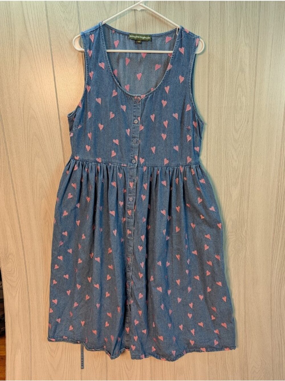 Princess Highway Dress size 16 Embroidered Pink Flowers Demon Sleeveless Button